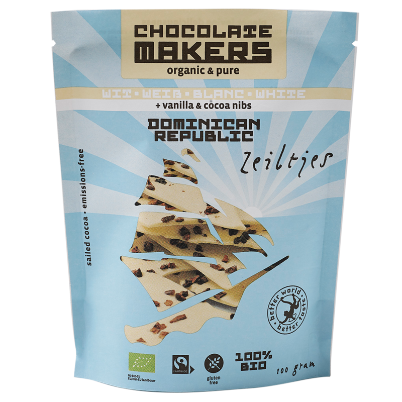 Zeiltjes 35% cacao | White Chocolate with Cacao Nibs