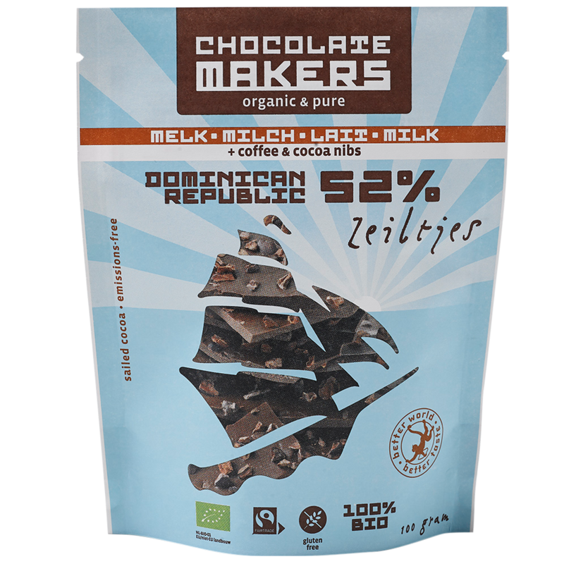 Zeiltjes 52% cacao | Milk Chocolate with Coffee & Cacao Nibs
