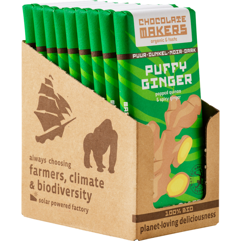 Bio Puffy Ginger Dark - Puffed Quinoa & Ginger (10 pcs)