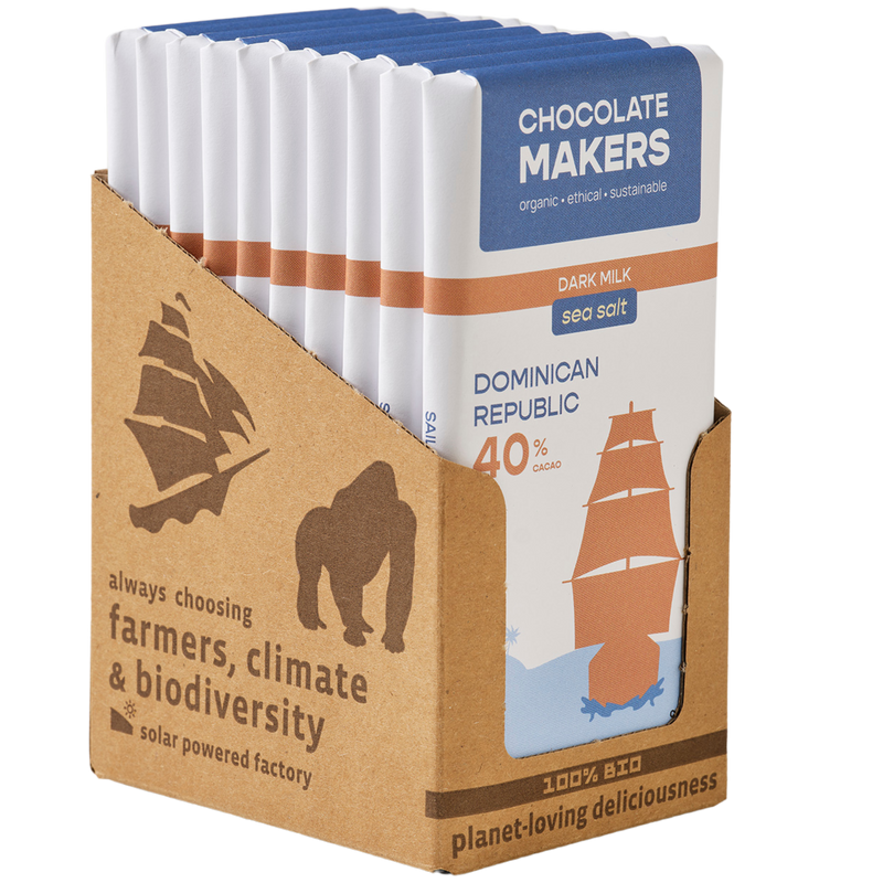 Bio Dom Rep Milk 40% Sea Salt (10 bars)