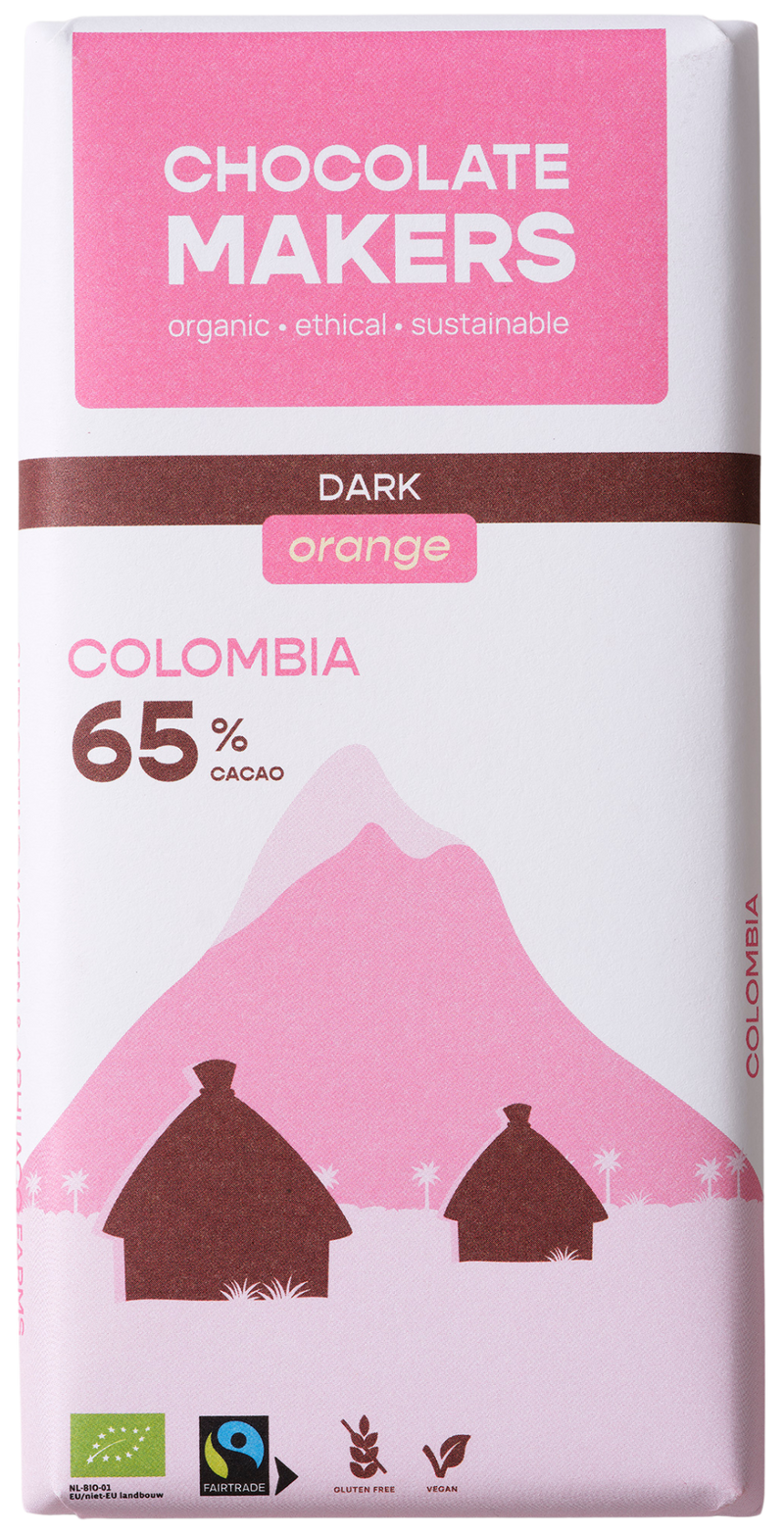 Colombia 65% cacao | Pure chocolade met sinaasappel