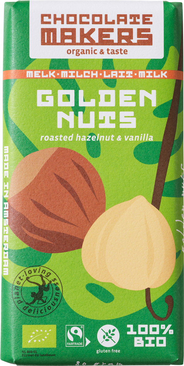 Golden Nuts Dark Milk - Roasted Hazelnut & Vanilla