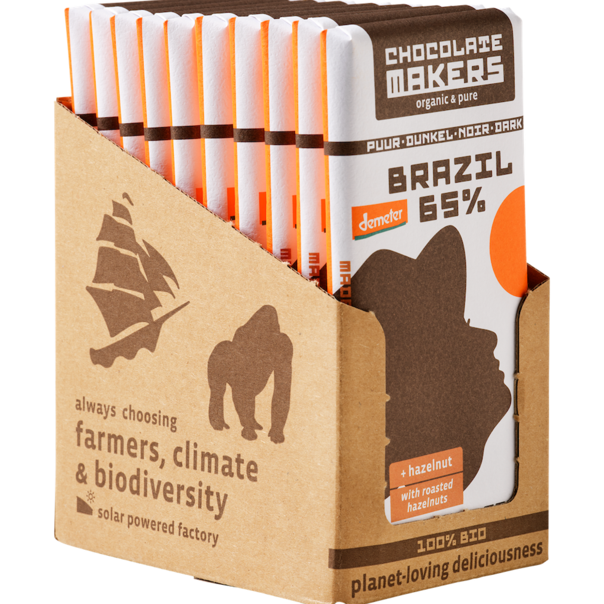 Bio Brazil Dark 65% Hazelnut (10 bars)