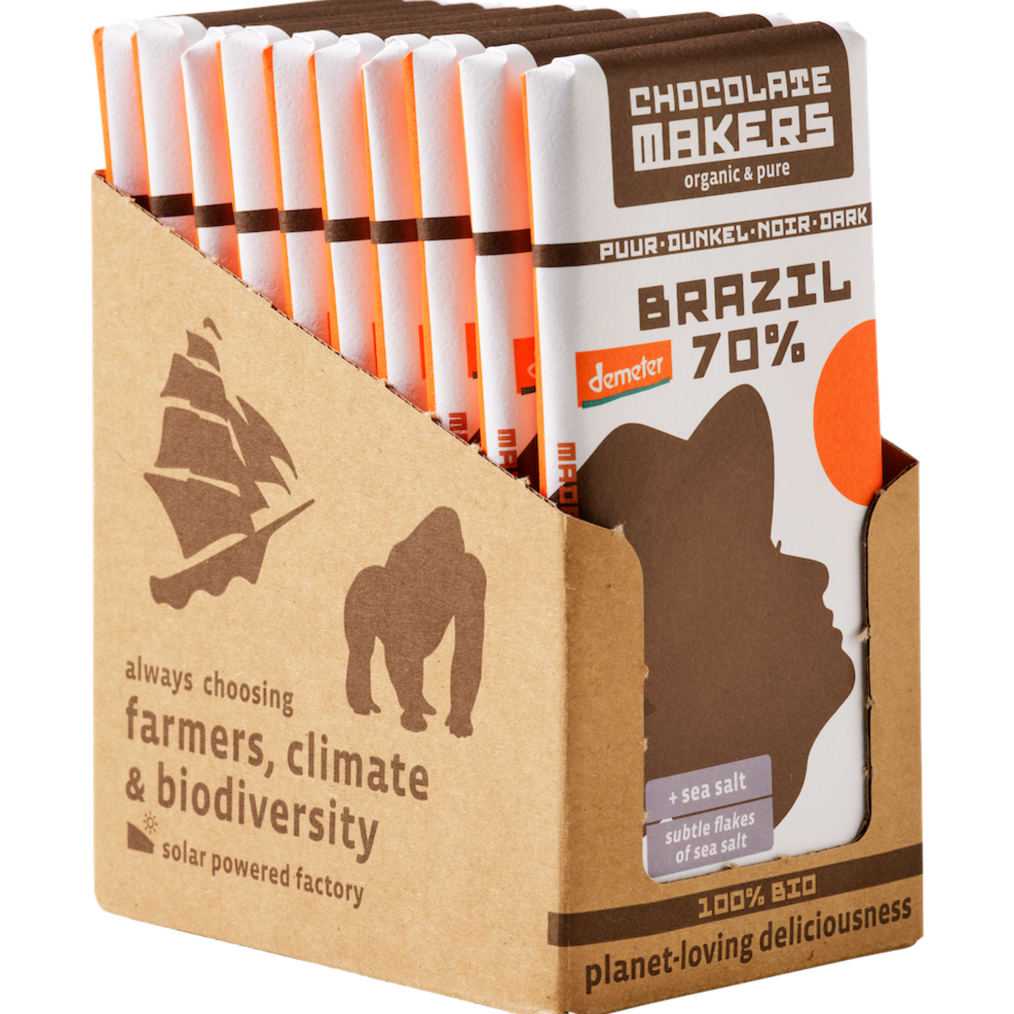 Bio Brazil Dark 70% Sea Salt (10 bars)