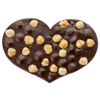 Heart-shaped chocolate bar with nuts