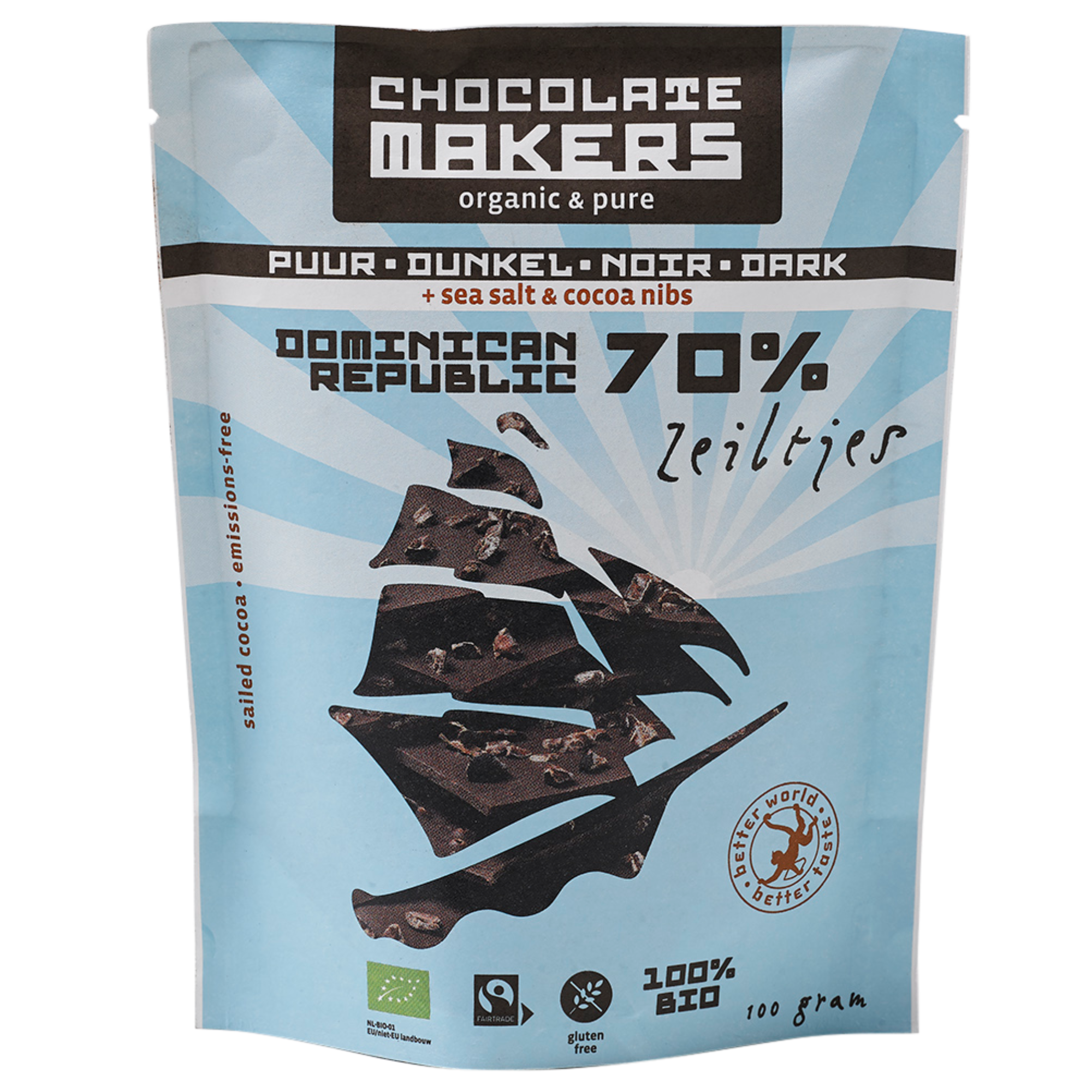 Zeiltjes 70% cacao | Dark Chocolate with Cacao Nibs