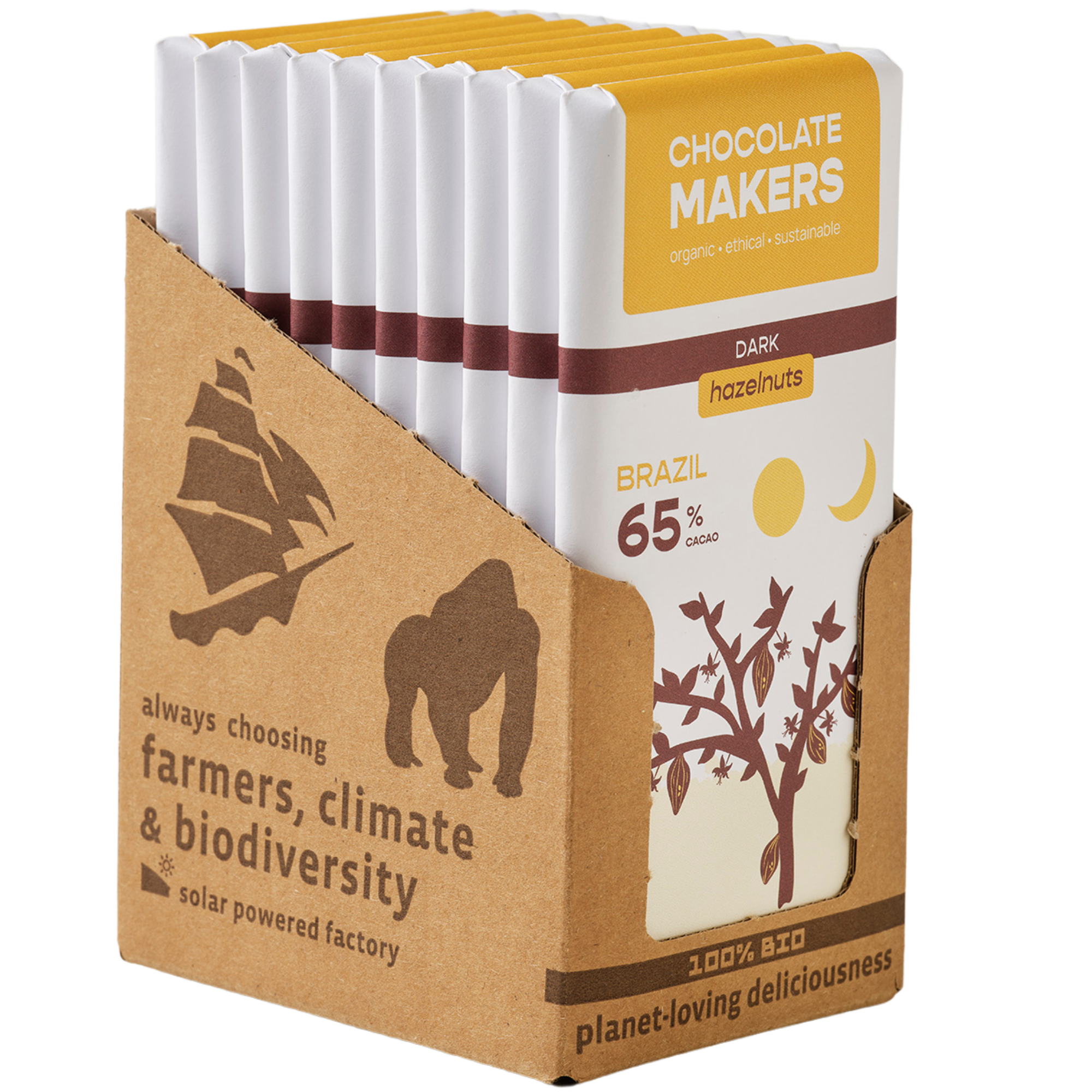 Bio Brazil Dark 65% Hazelnoot (10 repen)