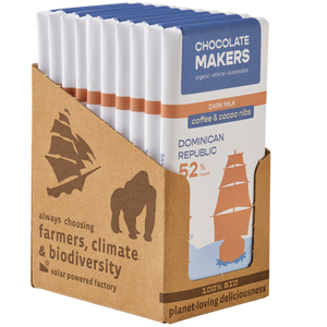 Bio Dom Rep Milk 52% Coffee&Cacao Nibs (10 bars)