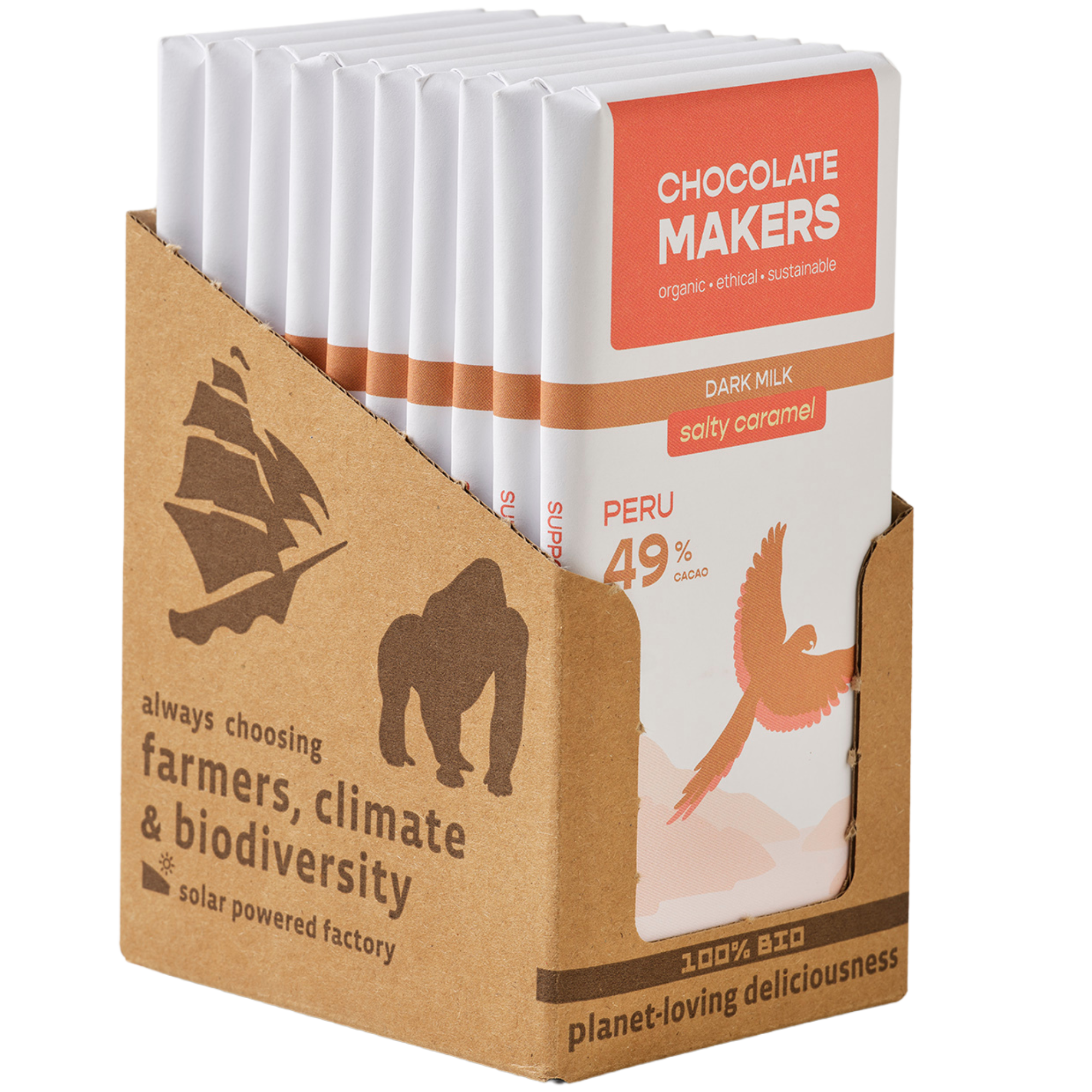 Bio Peru Milk 49% Salty Caramel (10 bars)