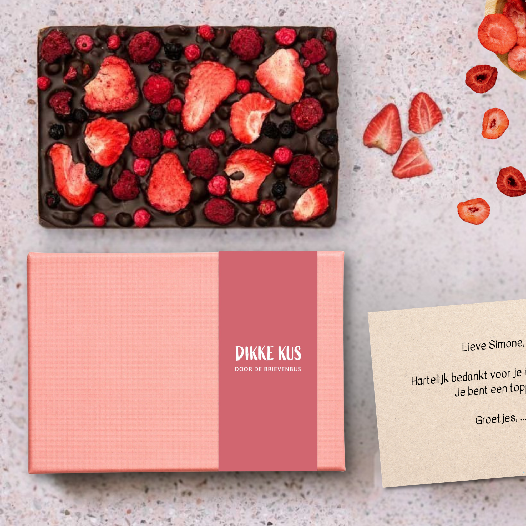 Premium-Schokoladentafel | Dunkle Schokolade + Waldfrüchte | Firmengeschenk