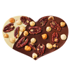 Tricolor Chocolate Heart | Triple chocolate with nuts