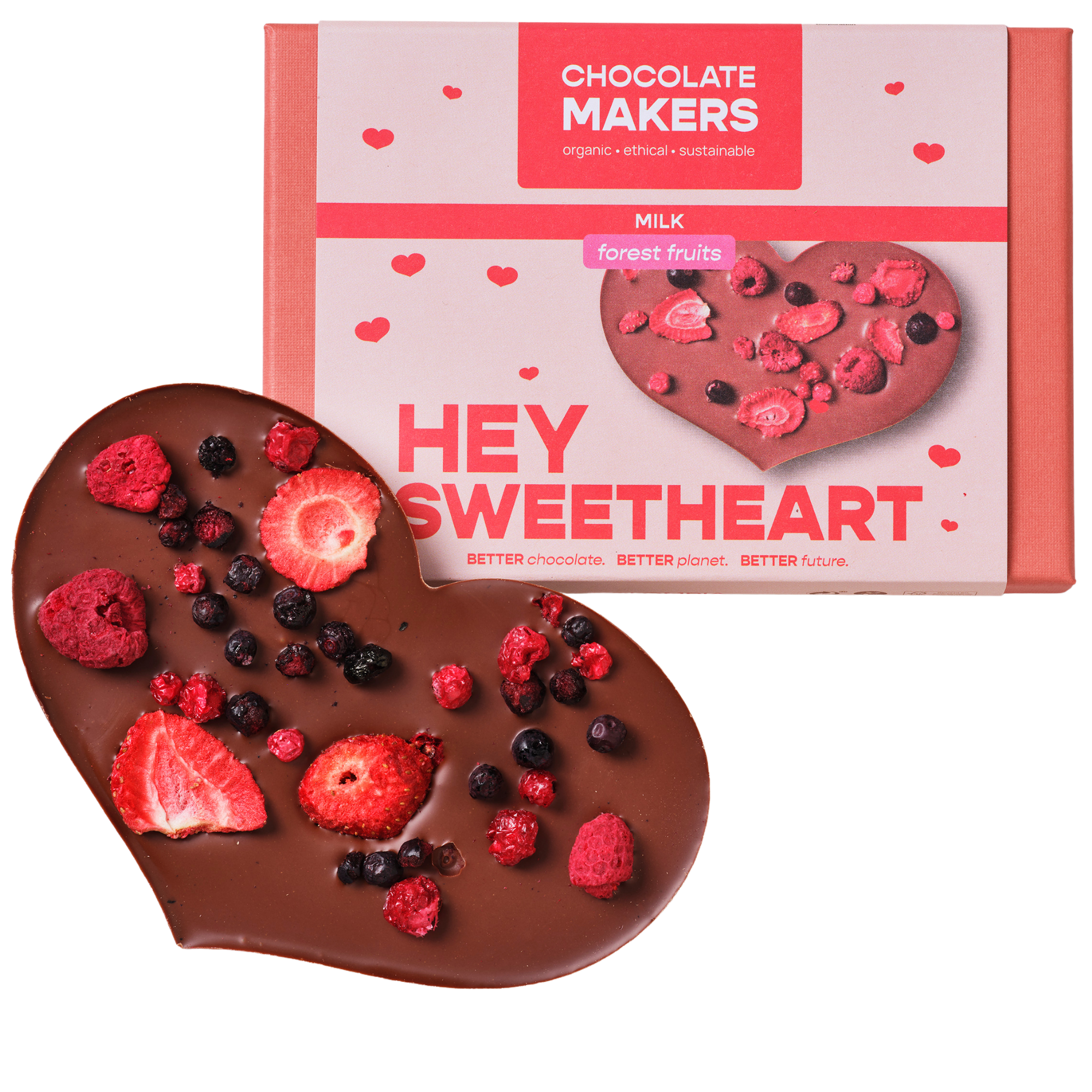 Bio Hey Sweetheart Milk Colombia 49% rode vruchten (doos van 8)