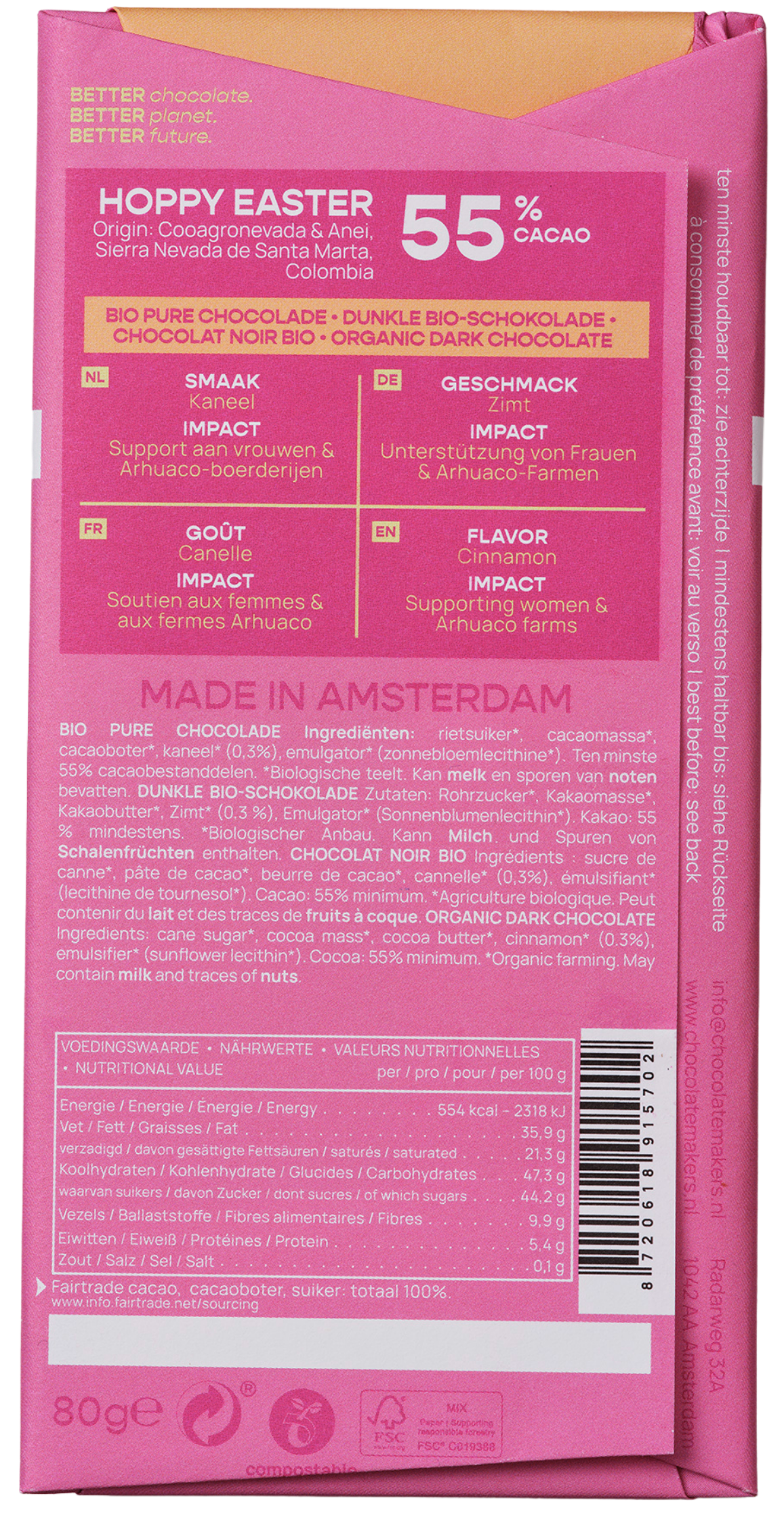 Biologische Hoppy Easter Dark 55% Kaneel (10 repen)