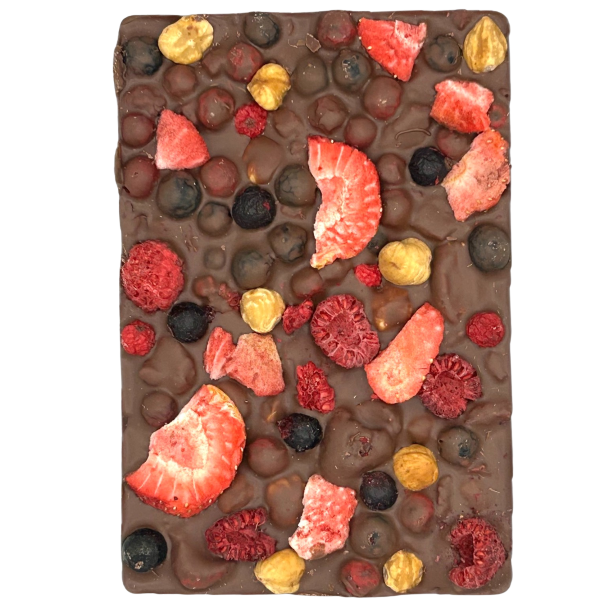 Premium-Schokoladentafel | Milch + Waldfrüchte + Haselnüsse – Firmengeschenk