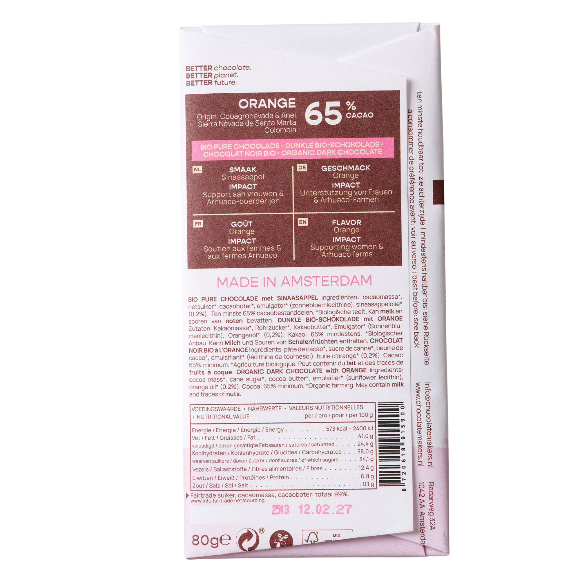 Kolumbien 65 % Kakao | Dunkle Schokolade mit Orange