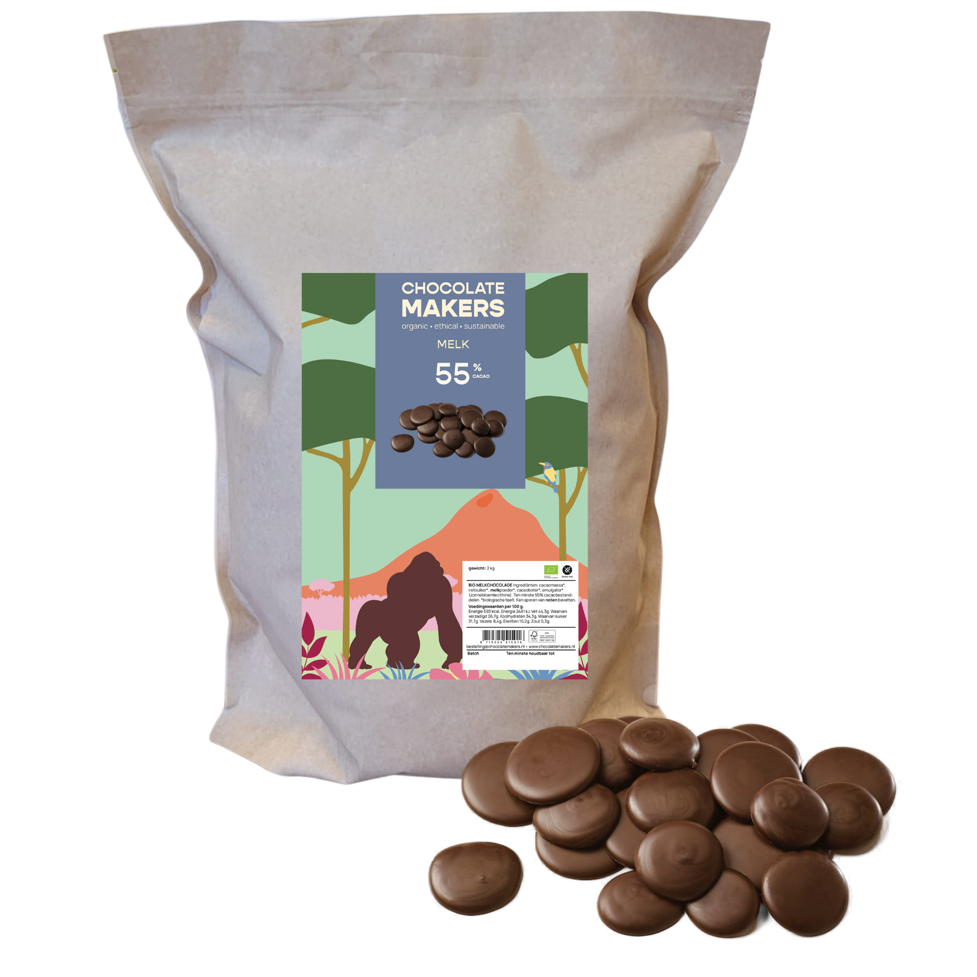Bio Premium Couverture Milk 55% (2 kg)