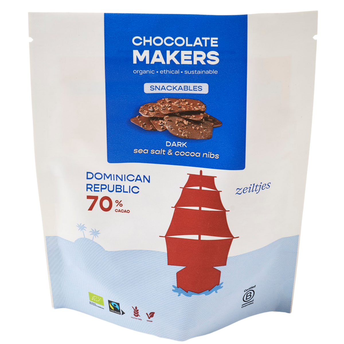 Zeiltjes 70% cacao | Dark Chocolate with Cacao Nibs