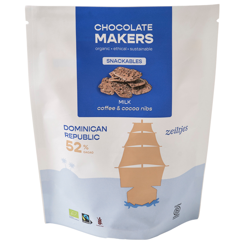 Zeiltjes 52% cacao | Milk Chocolate with Coffee & Cacao Nibs